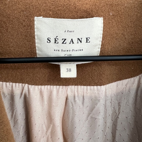 Sezane James Wool Coat Camel Size 38 - Picture 9 of 16